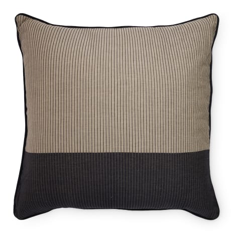 Image of Thread Office Mono Pinstripe Panel Scatter Cushion with Feather Blend Inner, 60cm x 60cm