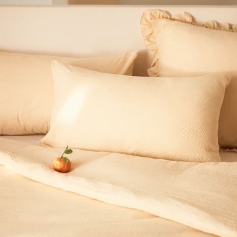 Image of Thread Office Sand Beige Washed Cotton Pillowcases, Set of 2
