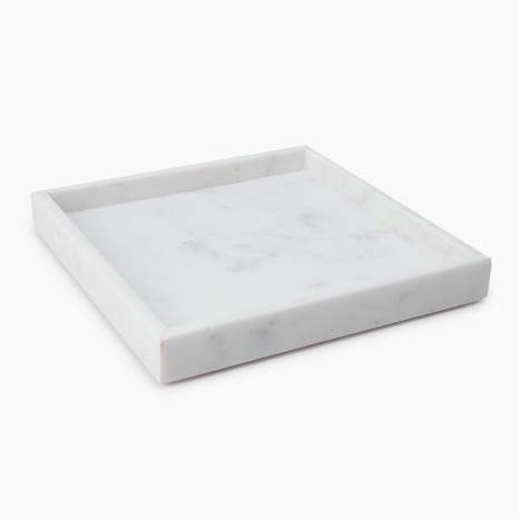 Image of Thread Office Blended White Marble Square Tray