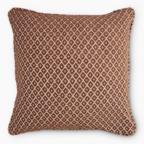 Image of Thread Office Brown Geo Chenille Scatter Cushion Cover, 60cm x 60cm