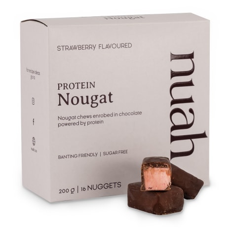 Image of Nuah Protein Strawberry Nougat Nuggets, 200g