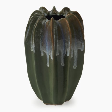 Image of Humble & Mash Green Reactive Glaze Shell Vase