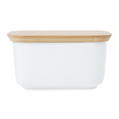 Image of Maxwell & Williams White Basics Butter Dish with Bamboo Lid