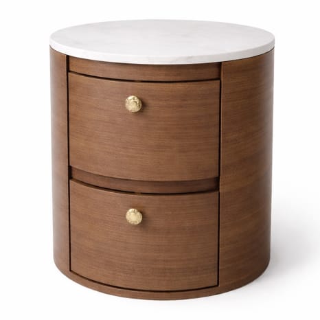Image of Native Decor Luna Marble Top Bedside Table