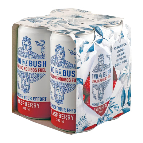 Image of Two in a Bush Rooibos Raspberry Sparkling Fuel, Pack of 4