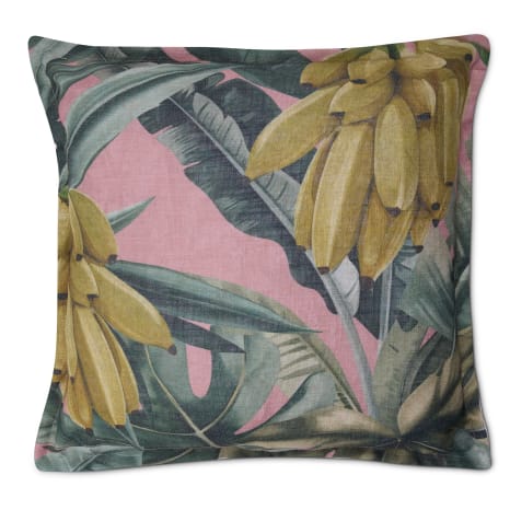 Image of Humble & Mash Tzaneen Linen Flax Printed Scatter Cushion with Feather Blend Inner, 60cm x 60cm