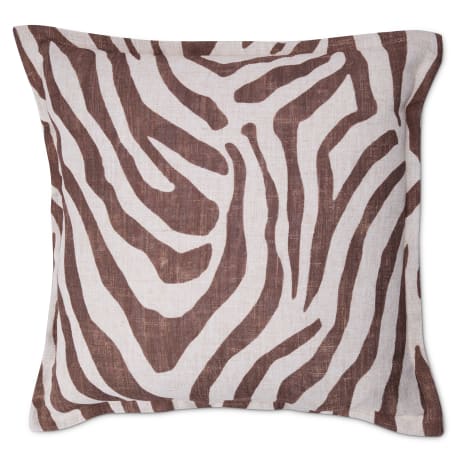 Image of Humble & Mash Burchell Brown Zebra Printed Linen Flax Scatter Cushion Cover, 60cm x 60cm