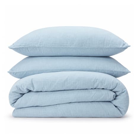 Image of Humble & Mash Blue Muslin Duvet Cover Set