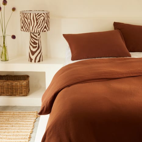 Image of Humble & Mash Chocolate Muslin Cotton Duvet Cover Set