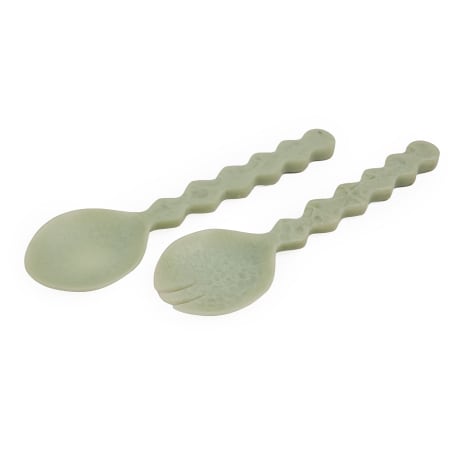 Image of Humble & Mash Green Resin Salad Servers, Set of 2