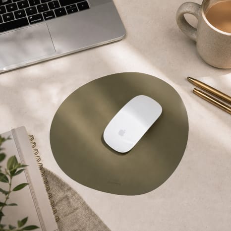 Vacavaliente Recycled Leather Stone Mouse Pad