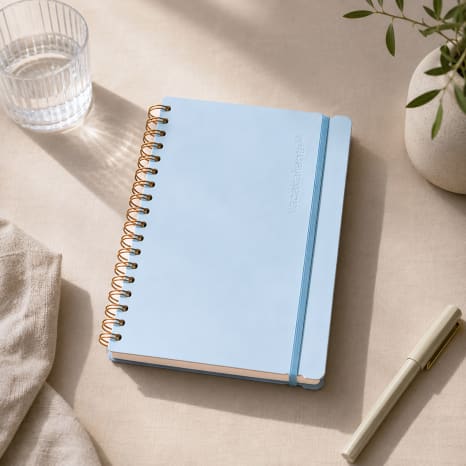 Image of Vacavaliente Studio A5 Recycled Leather Cover Ruled Wire Notebook