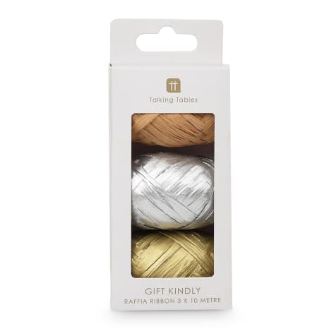Image of Talking Tables Raffia Mixed Ribbons, Pack of 3