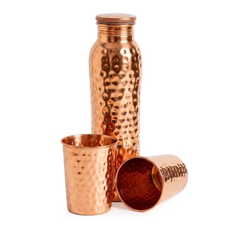 Image of Forrest & Love Hammered Copper Bottle & Tumbler Set