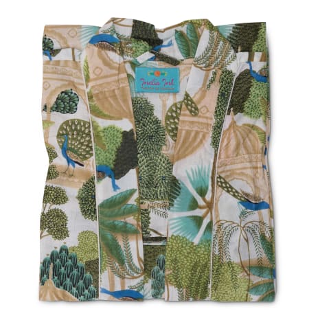 Image of India Ink Green Peacock Jungle Kimono
