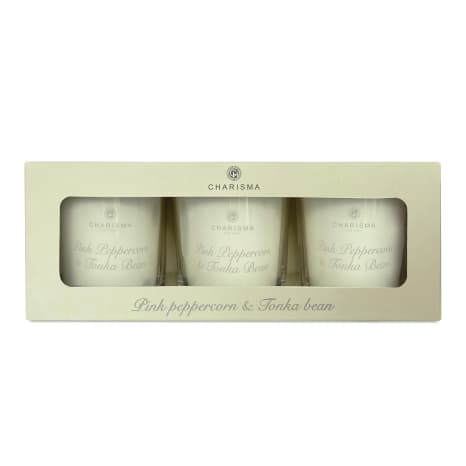 Image of Charisma Candles Pink Peppercorn & Tonka Bean Classic Luxury Scented Candles, Set of 3