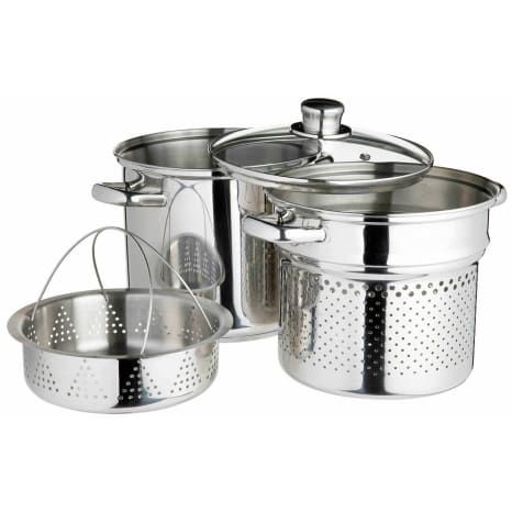 Image of KitchenCraft World of Flavours Italian Stainless Steel Pasta Pot Set