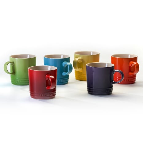 Image of Le Creuset Rainbow Collection Cappuccino Mugs, Set of 6