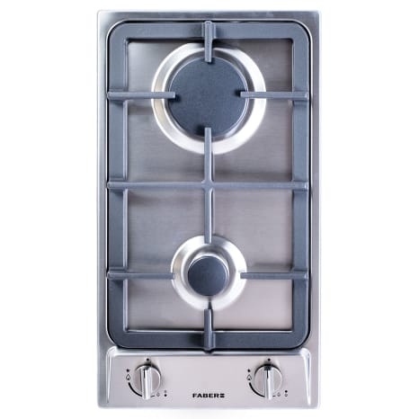 Image of Faber Built-In 30cm Domino 2 Burner Gas Hob with Cast Iron Burners