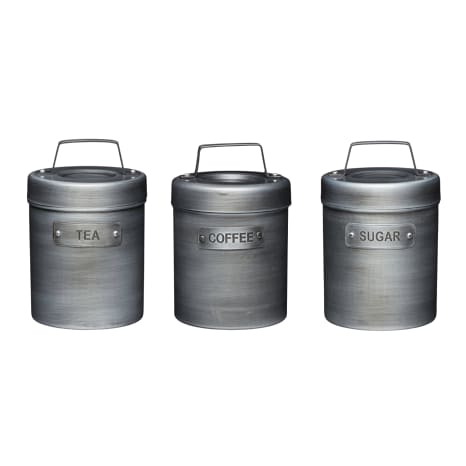 Image of KitchenCraft Industrial Kitchen Canisters, Set of 3