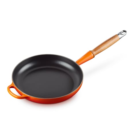 Image of Le Creuset Signature Enamelled Cast Iron Frying Pan with Wooden Handle, 24cm