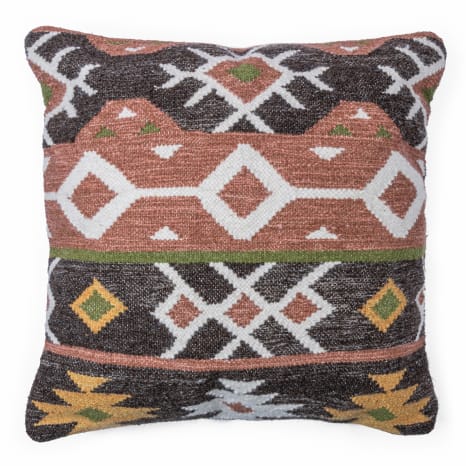 Image of Thread Office Kilim Weave Geometric Scatter Cushion with Feather Blend Inner, 60cm x 60cm