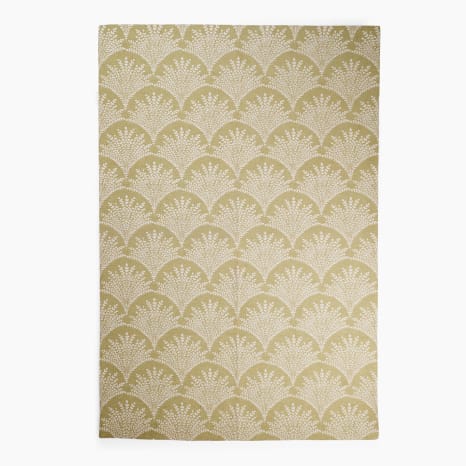 Image of Thread Office Sage Block Flower Jacquard Chenille Area Rug, 200cm x 300cm