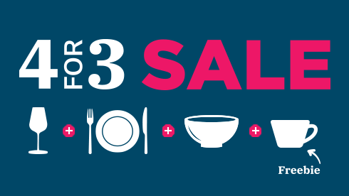 Shop our 4FOR3 Sale