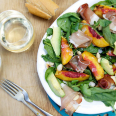 Nectarine, almond & prosciutto Salad
