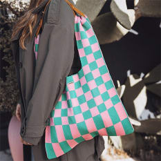 Porter Pink and Green Check Jumbo Shopper