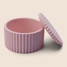 Alkaline Round Ribbed Storage Container with Lid