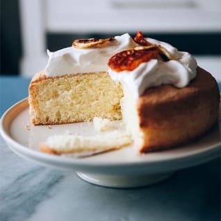 Gluten-free almond cake with orange and mascarpone
