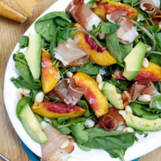  Nectarine, almond and prosciutto salad