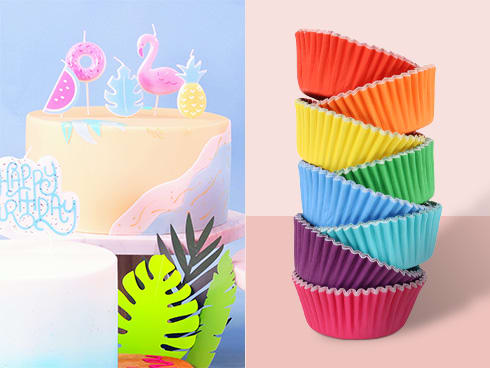 Cupcake cases, candles & toppers