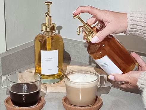 Glass Syrup Pump Bottles