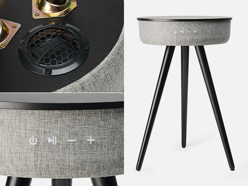 Neon Black Table with Built-In Speaker