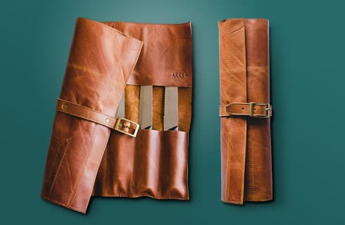Leather Knife Roll Bag