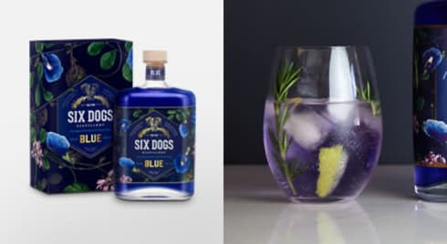 Six Dogs Distillery Blue Gin