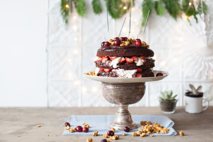 Chocolate spiced Christmas cake
