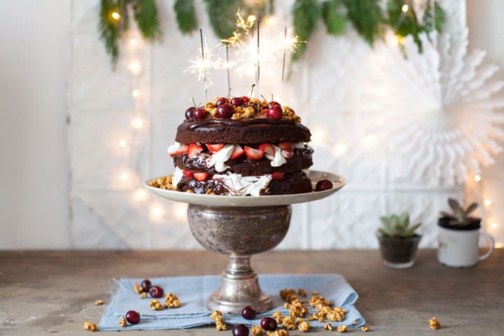 Chocolate spiced Christmas cake