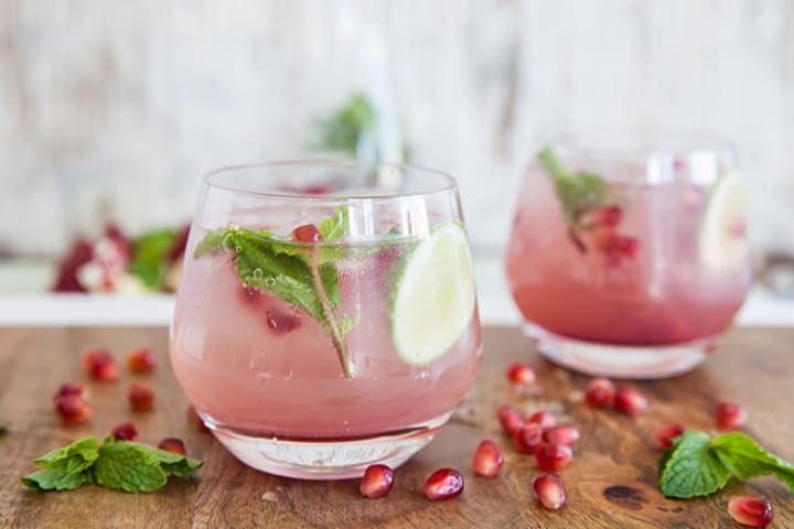 Pomegranate gin cocktail