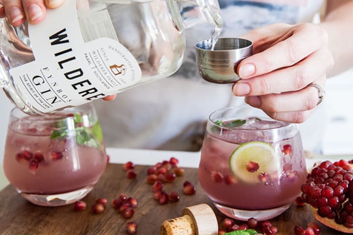 Pomegranate gin cocktail