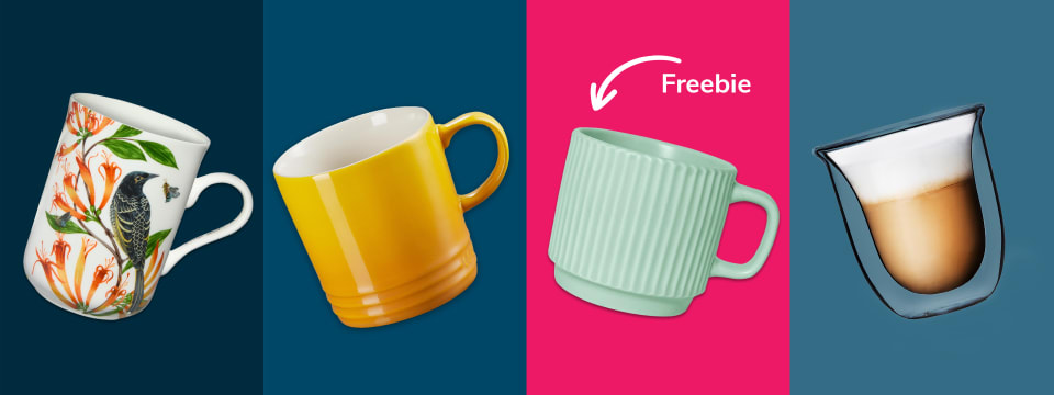 Banner image of Shop Yuppiechef's 4 for 3 sale on select mugs