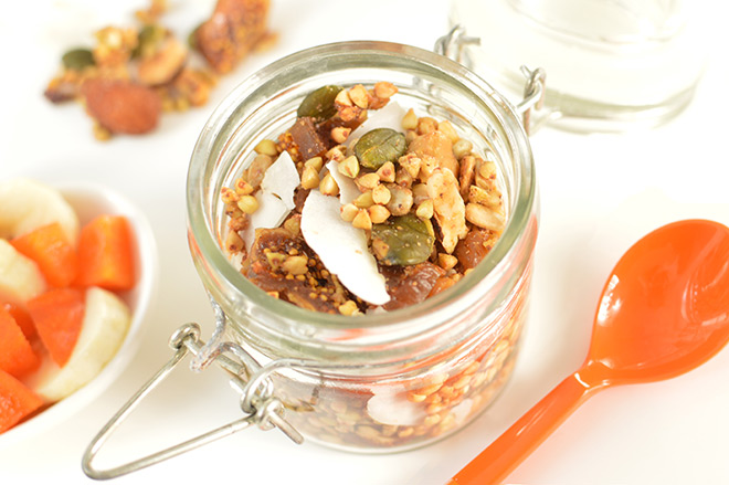 Easy gluten free buckwheat granola the kids can help make