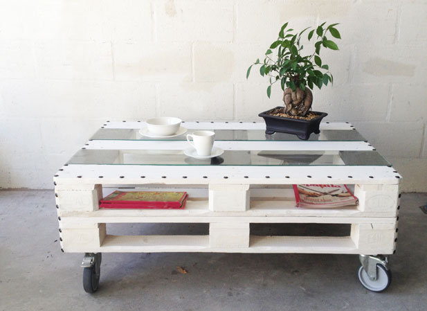 Coffee table made from pallets