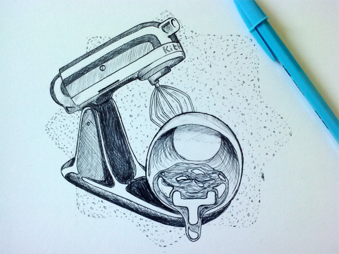A Flock Of Beautiful Kitchenaid Drawings Yuppiechef Magazine It is vertical and not the regular horizontal style design. a flock of beautiful kitchenaid