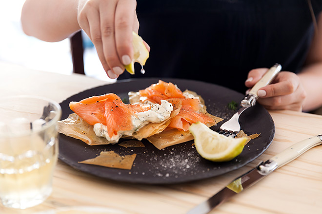 salmon-tartlets-eating