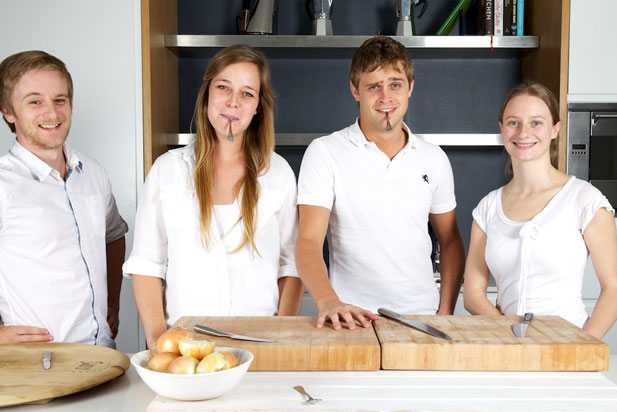 Volunteers for cutting onions