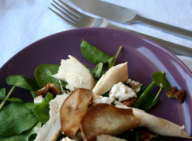 Speedy supper: roast chicken, grilled pear and goats' cheese salad - Yuppiechef Magazine