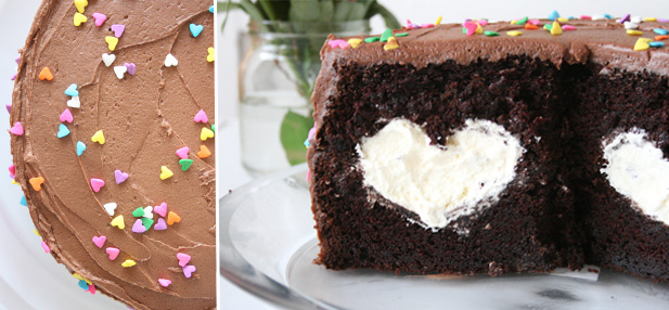 Heart Shaped Centre Cake Pan  made with Wilton Cake Pan  